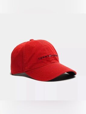 4/$25*Tommy Hilfiger Men's Baseball Cap Red Navy Adjustable Casual One Size
